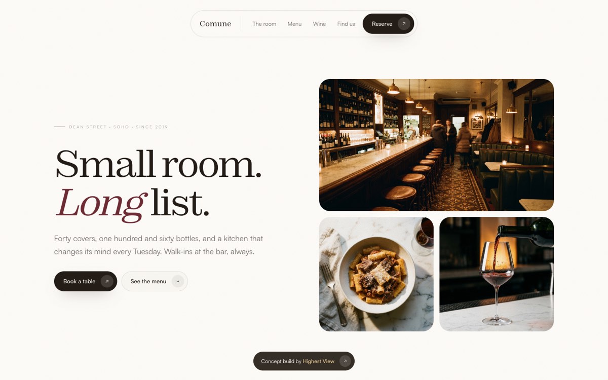 Comune — a build by Highest View
