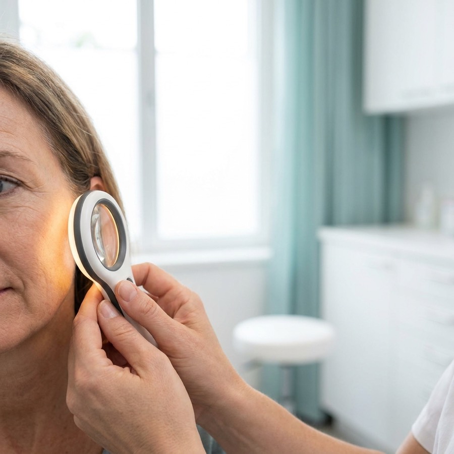 Skin analysis under magnification