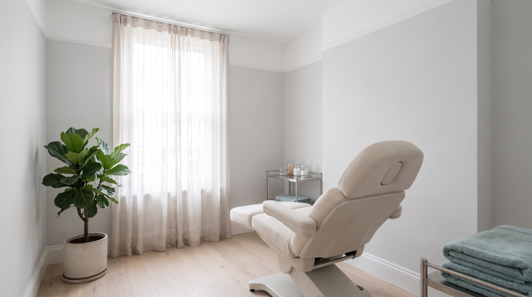 A treatment room at Lumen Skin