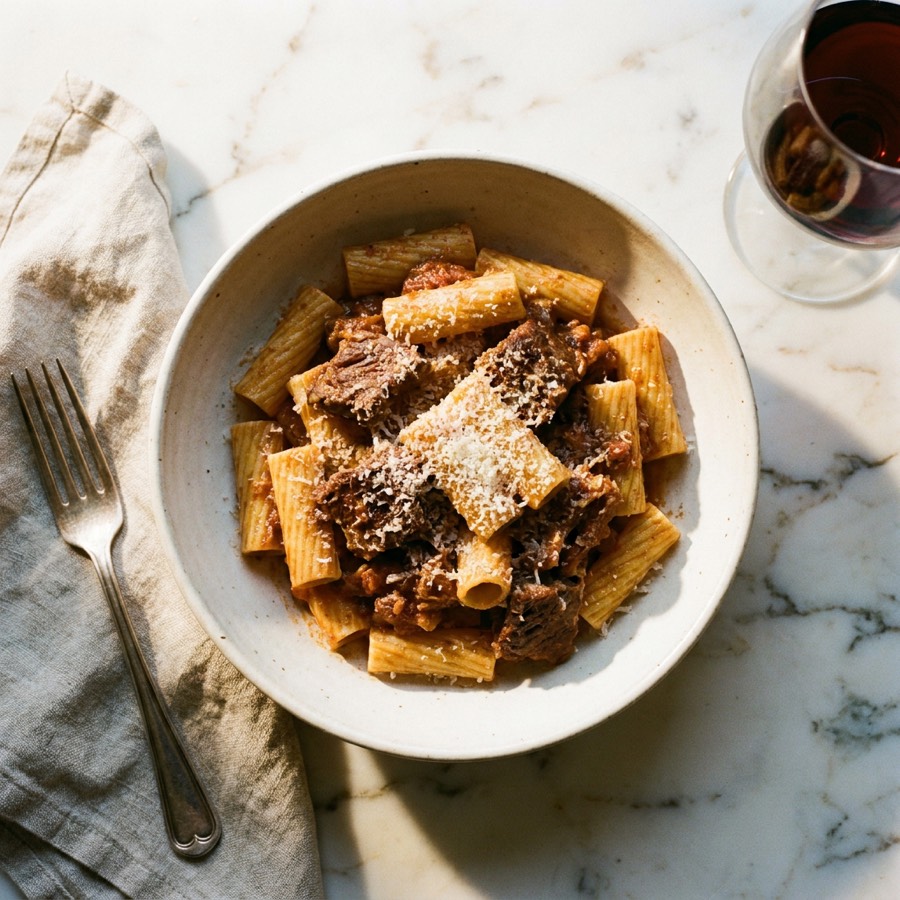 Rigatoni with beef shin ragu